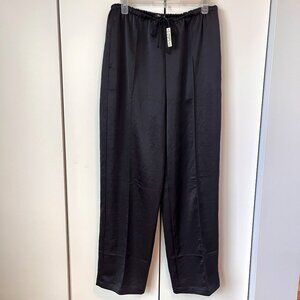 Madewell Pintucked Slim Pull-On Pants in Satin